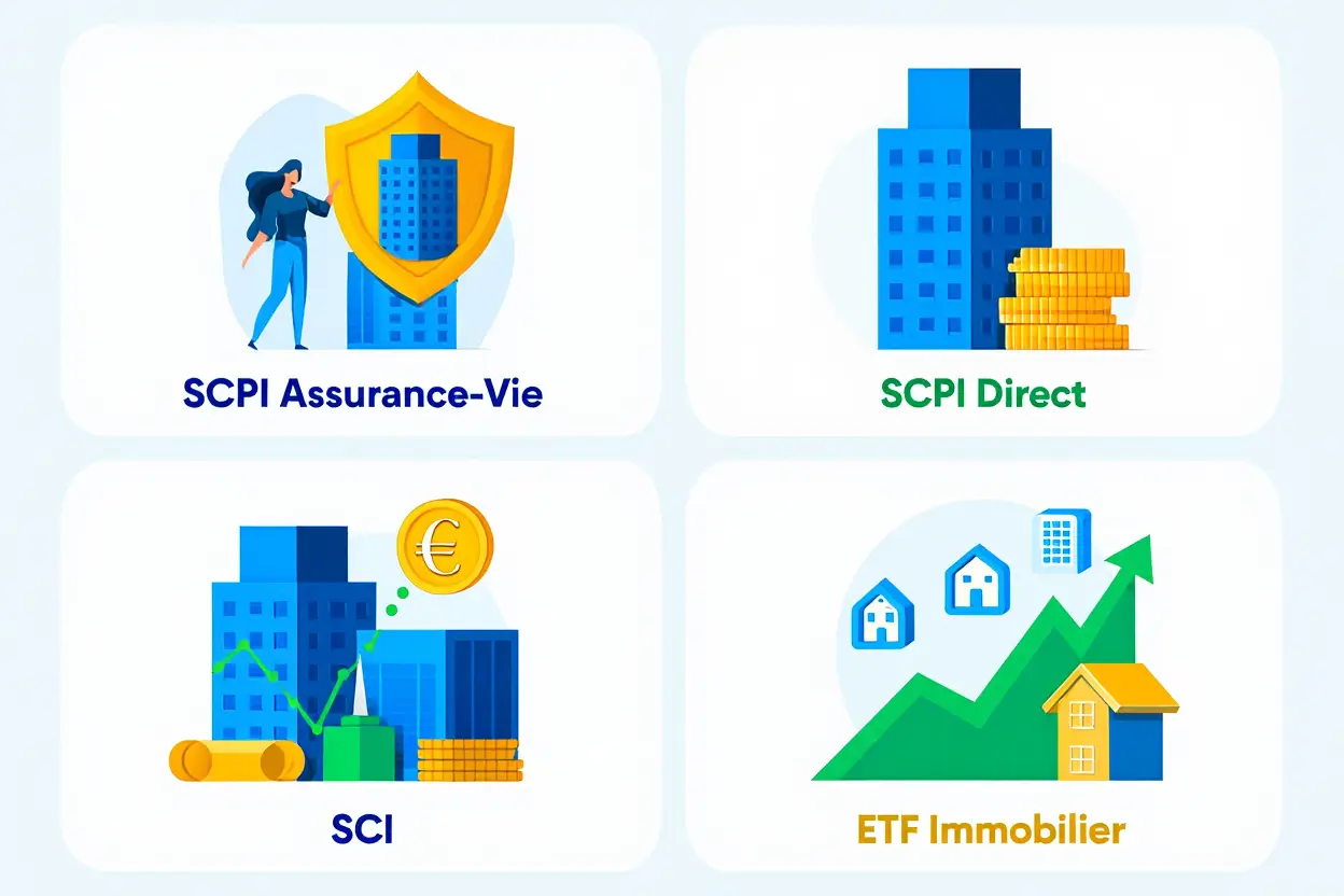 Comparatif : SCI, ETF, SCPI en assurance-vie ou SCPI en direct
