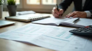 Documents fiscaux et relevés de placements disposés pour comparer deux options d’imposition.