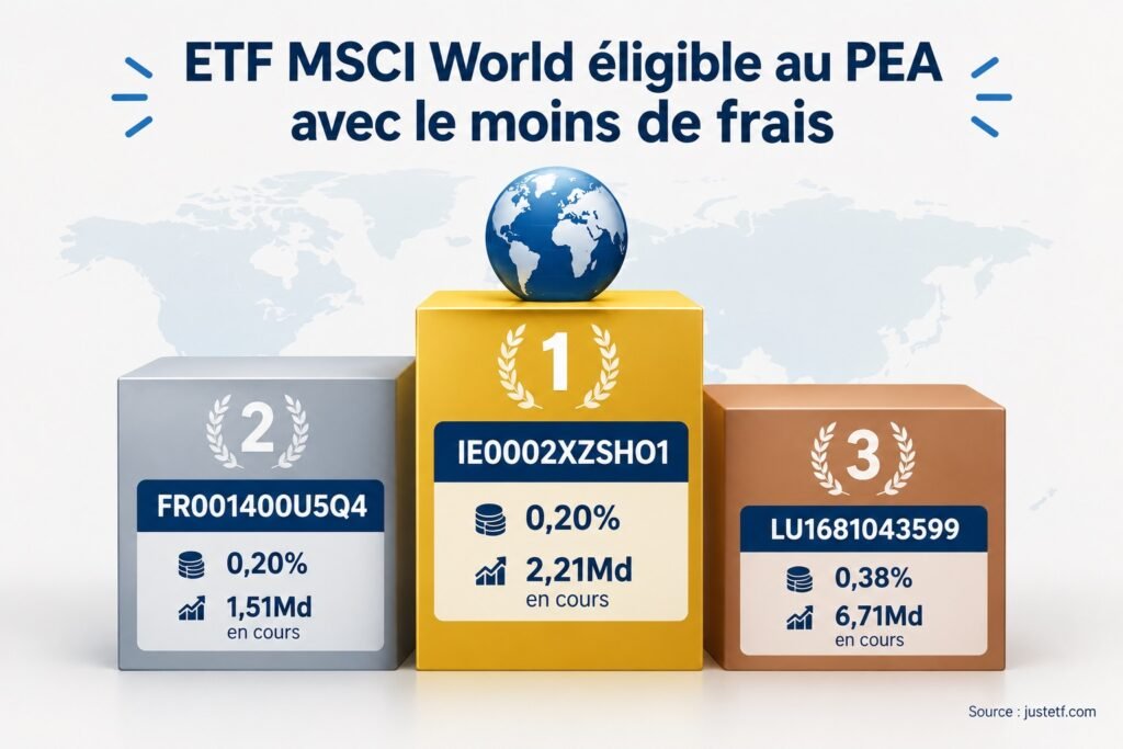 ETF MSCI World le moins cher eligible PEA