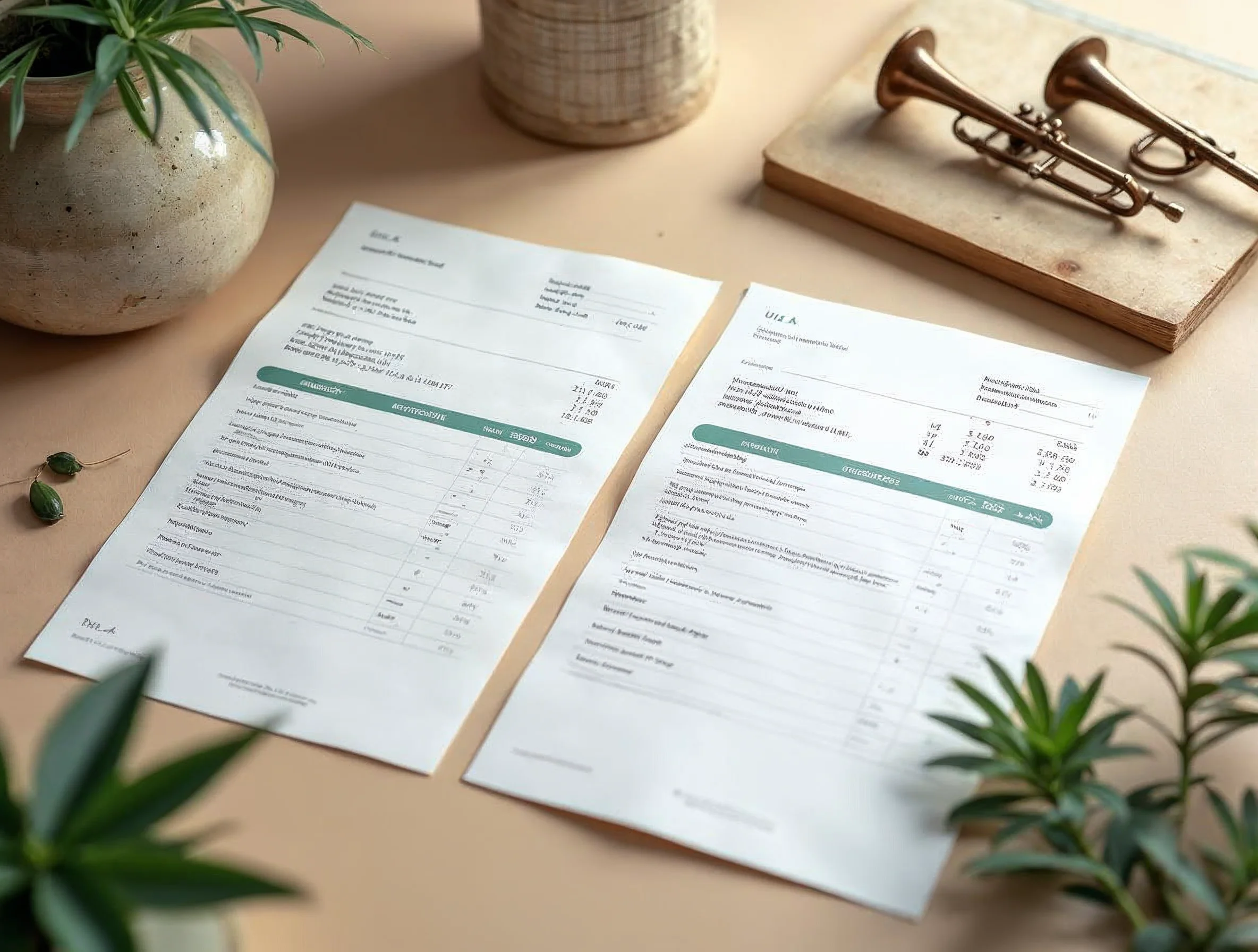 Deux documents financiers comparés pour vérifier les coûts et frais d’un placement.