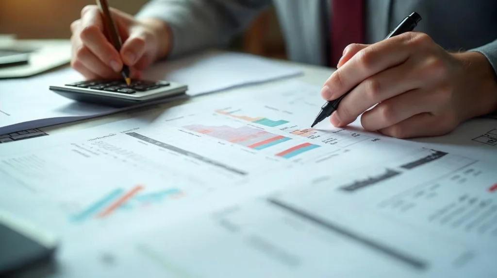 Lecture méthodique d’états financiers avec rapport annuel, annexes et comparaison de chiffres sur deux exercices.
